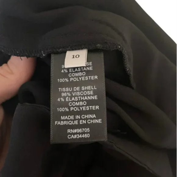 Rebecca Taylor Satin Black Straight Leg Trousers Size 10 โ Elegant & Versatile - Picture 7 of 8